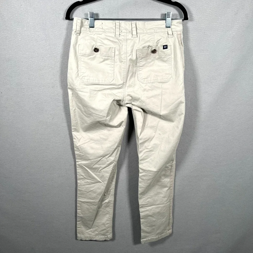 Gap Chino Pants Mens 31W White Slash Pockets Relaxed‎ Fit Outdoor Straight Leg